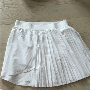 ALO Yoga White Pleated Skirt with Built-In Shorts